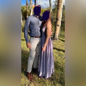 Velvet lavender bridesmaid dress